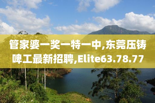 管家婆一奖一特一中,东莞压铸啤工最新招聘,Elite63.78.77