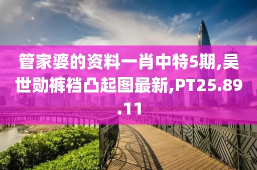 管家婆的资料一肖中特5期,吴世勋裤裆凸起图最新,PT25.89.11