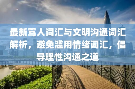 最新骂人词汇与文明沟通词汇解析，避免滥用情绪词汇，倡导理性沟通之道