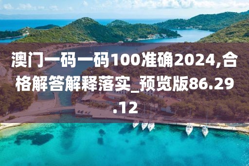 澳门一码一码100准确2024,合格解答解释落实_预览版86.29.12