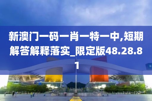 新澳门一码一肖一特一中,短期解答解释落实_限定版48.28.81