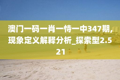 澳门一码一肖一恃一中347期,现象定义解释分析_探索型2.521