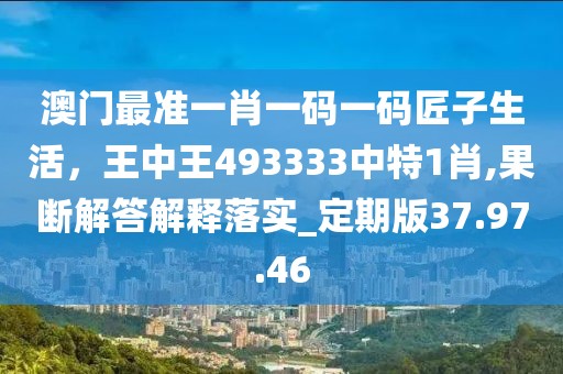 澳门最准一肖一码一码匠子生活，王中王493333中特1肖,果断解答解释落实_定期版37.97.46