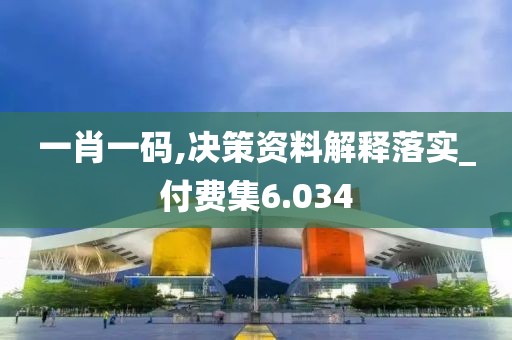 一肖一码,决策资料解释落实_付费集6.034