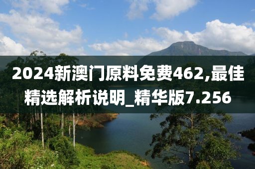 2024新澳门原料免费462,最佳精选解析说明_精华版7.256