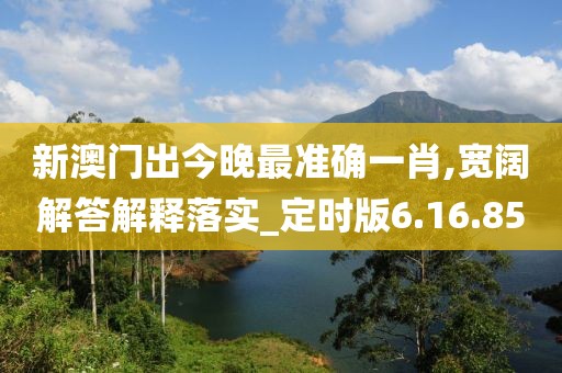 新澳门出今晚最准确一肖,宽阔解答解释落实_定时版6.16.85