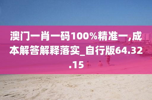 澳门一肖一码100%精准一,成本解答解释落实_自行版64.32.15