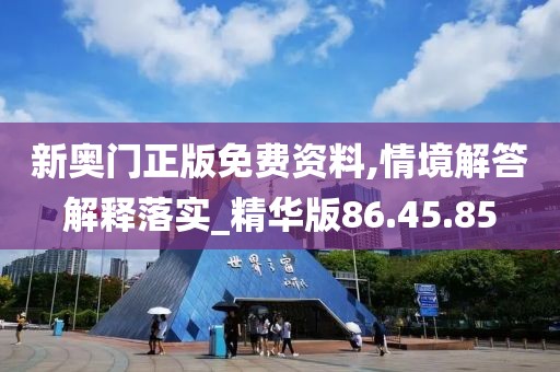 新奥门正版免费资料,情境解答解释落实_精华版86.45.85