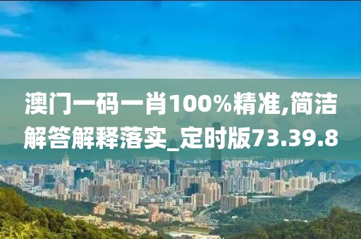 澳门一码一肖100%精准,简洁解答解释落实_定时版73.39.80