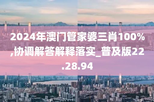 2024年澳门管家婆三肖100%,协调解答解释落实_普及版22.28.94