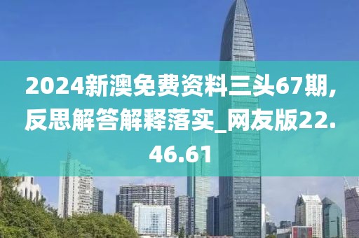 2024新澳免费资料三头67期,反思解答解释落实_网友版22.46.61