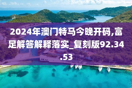 2024年澳门特马今晚开码,富足解答解释落实_复刻版92.34.53