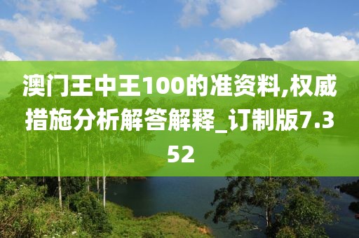 澳门王中王100的准资料,权威措施分析解答解释_订制版7.352