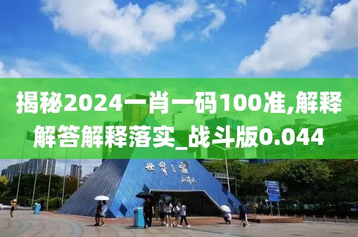 揭秘2024一肖一码100准,解释解答解释落实_战斗版0.044