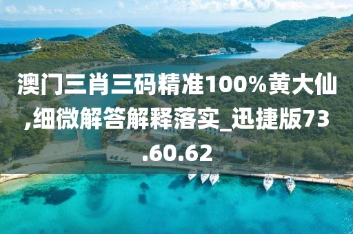 澳门三肖三码精准100%黄大仙,细微解答解释落实_迅捷版73.60.62