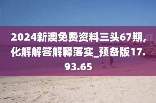 2024新澳免费资料三头67期,化解解答解释落实_预备版17.93.65