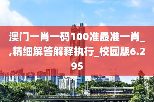 澳门一肖一码100准最准一肖_,精细解答解释执行_校园版6.295