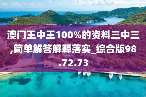 澳门王中王100%的资料三中三,简单解答解释落实_综合版98.72.73