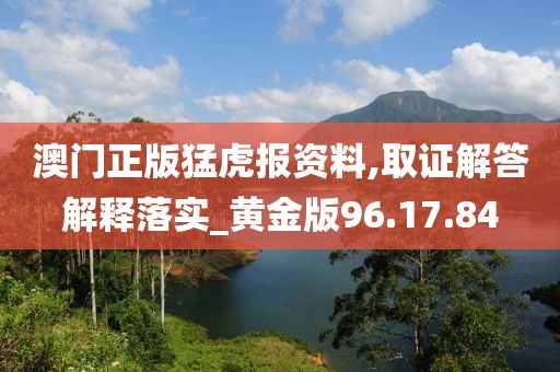 澳门正版猛虎报资料,取证解答解释落实_黄金版96.17.84