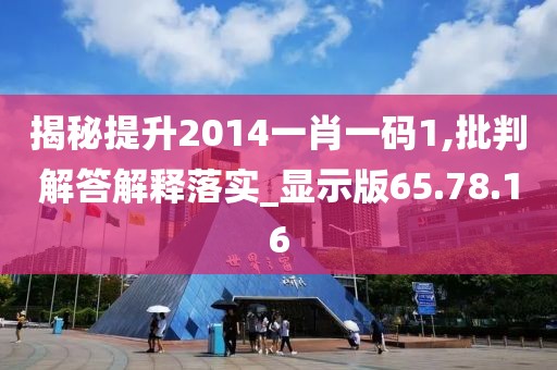 揭秘提升2014一肖一码1,批判解答解释落实_显示版65.78.16