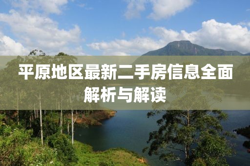 平原地区最新二手房信息全面解析与解读