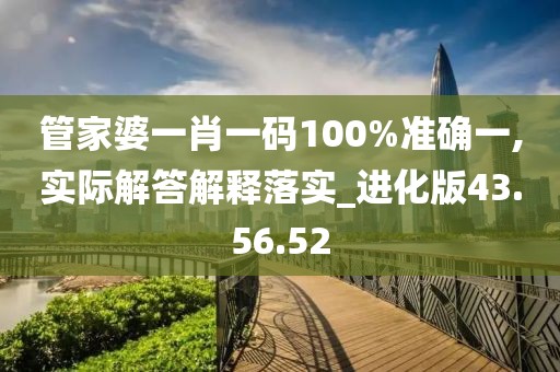 管家婆一肖一码100%准确一,实际解答解释落实_进化版43.56.52