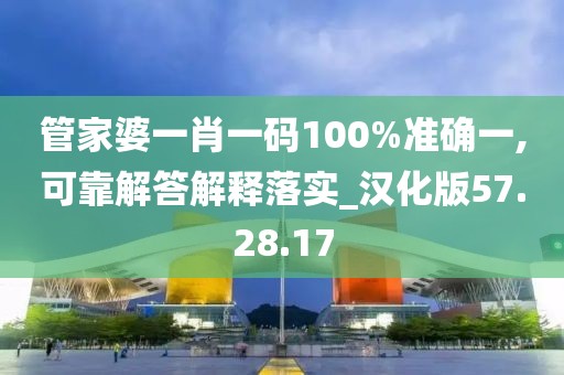 管家婆一肖一码100%准确一,可靠解答解释落实_汉化版57.28.17