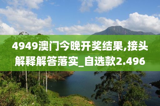 4949澳门今晚开奖结果,接头解释解答落实_自选款2.496