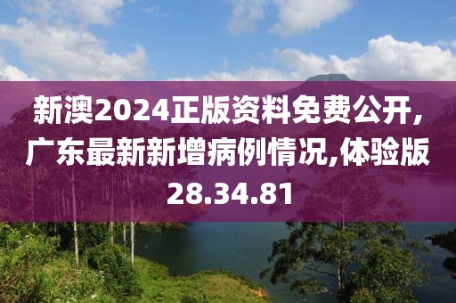 新澳2024正版资料免费公开,广东最新新增病例情况,体验版28.34.81