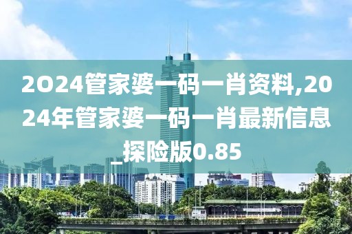 2O24管家婆一码一肖资料,2024年管家婆一码一肖最新信息_探险版0.85