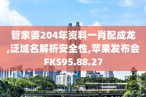 管家婆204年资料一肖配成龙,泛域名解析安全性,苹果发布会FKS95.88.27