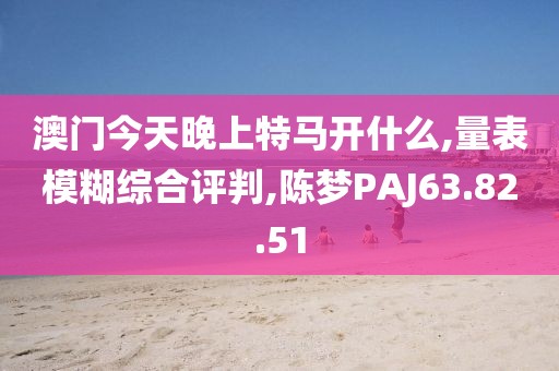 澳门今天晚上特马开什么,量表模糊综合评判,陈梦PAJ63.82.51