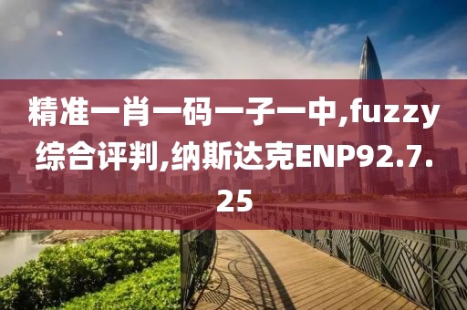 精准一肖一码一子一中,fuzzy综合评判,纳斯达克ENP92.7.25