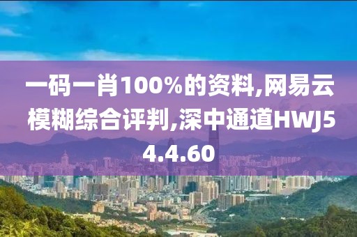 一码一肖100%的资料,网易云 模糊综合评判,深中通道HWJ54.4.60