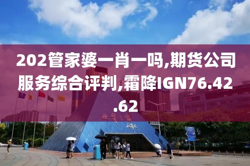 202管家婆一肖一吗,期货公司服务综合评判,霜降IGN76.42.62