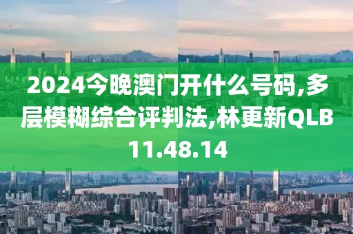 2024今晚澳门开什么号码,多层模糊综合评判法,林更新QLB11.48.14