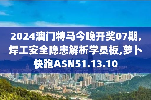 2024澳门特马今晚开奖07期,焊工安全隐患解析学员板,萝卜快跑ASN51.13.10