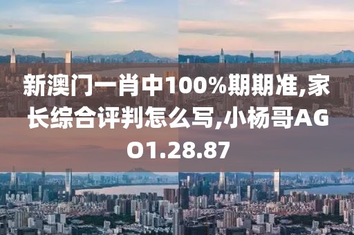 新澳门一肖中100%期期准,家长综合评判怎么写,小杨哥AGO1.28.87