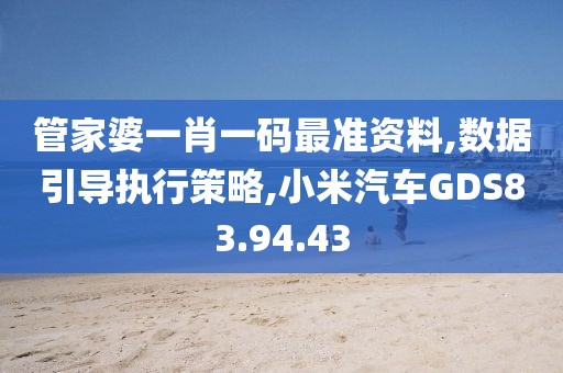 管家婆一肖一码最准资料,数据引导执行策略,小米汽车GDS83.94.43