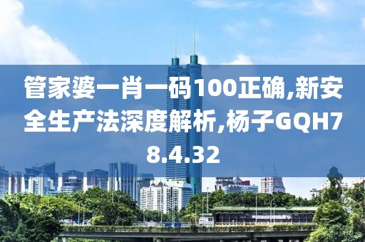 管家婆一肖一码100正确,新安全生产法深度解析,杨子GQH78.4.32