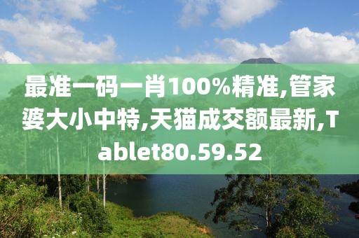 最准一码一肖100%精准,管家婆大小中特,天猫成交额最新,Tablet80.59.52