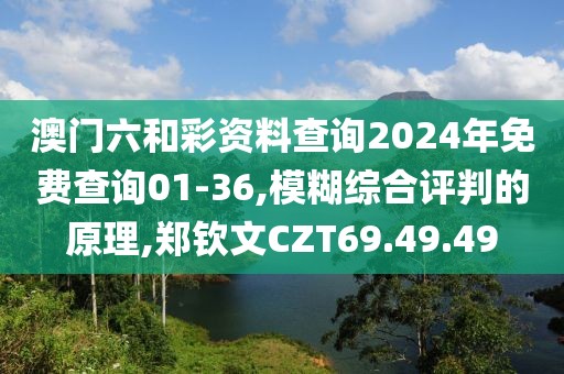 澳门六和彩资料查询2024年免费查询01-36,模糊综合评判的原理,郑钦文CZT69.49.49