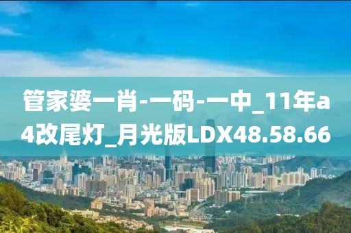 管家婆一肖-一码-一中_11年a4改尾灯_月光版LDX48.58.66