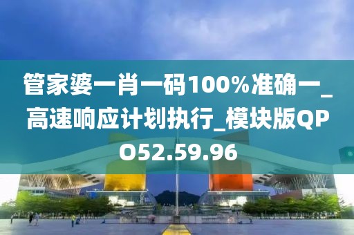 管家婆一肖一码100%准确一_高速响应计划执行_模块版QPO52.59.96