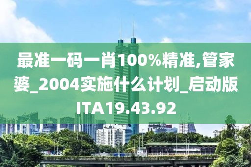 最准一码一肖100%精准,管家婆_2004实施什么计划_启动版ITA19.43.92