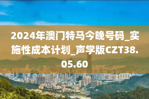 2024年澳门特马今晚号码_实施性成本计划_声学版CZT38.05.60