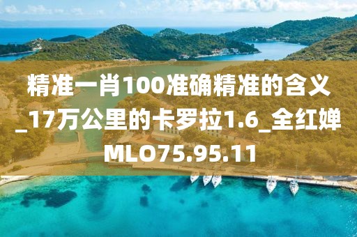 精准一肖100准确精准的含义_17万公里的卡罗拉1.6_全红婵MLO75.95.11