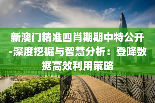 新澳门精准四肖期期中特公开-深度挖掘与智慧分析：登降数据高效利用策略