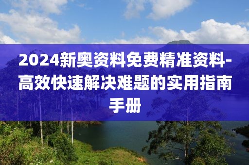 2024新奥资料免费精准资料-高效快速解决难题的实用指南手册