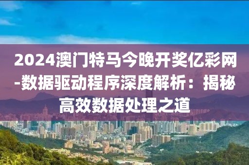 2024澳门特马今晚开奖亿彩网-数据驱动程序深度解析：揭秘高效数据处理之道